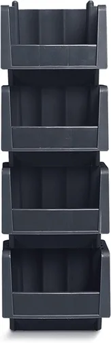 Miniatura 3 de Akro-Mils 30776 Contenedores de almacenamiento de plástico apilables económicos (18 pulgadas x 6-5/8 pulgadas x 7 pulgadas), color negro