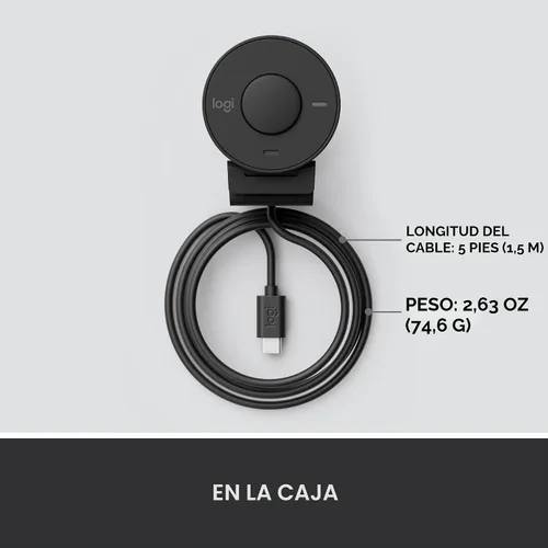 Miniatura 9 de Logitech Brio 301 Cámara Web Full HD con Obturador de Privacidad, Micrófono de Reducción de Ruido, USB-C, Certificada para Zoom, Microsoft Teams