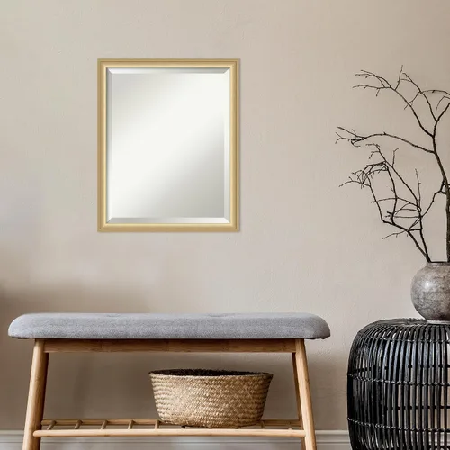 Miniatura 5 de Amanti Art Espejo de baño, espejo de pared dorado Florence para usar como espejo de tocador de baño sobre fregadero (21.75 x 17.75 pulgadas), espejo