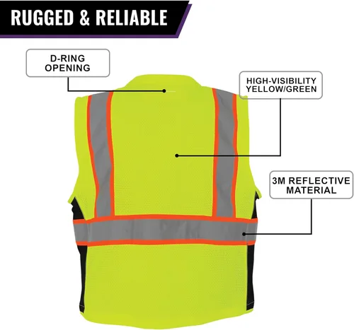 Miniatura 4 de Global Glove High Visibility Safety Vest, Lightweight and Breathable