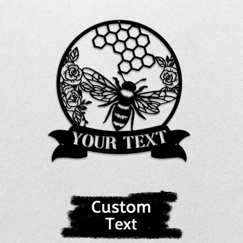 Miniatura 2 de MeMate Letrero de jardín para personalizar, letrero de granja de abejas, letrero de metal con nombre personalizado para amantes de las abejas