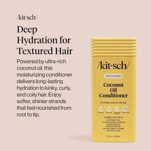 Miniatura 5 de Kitsch Moisturizing Coconut Oil Liquid Conditioner for Women & Men – Coconut Oil Hair Conditioner for Kinky, Curly & Coily Hair – Deep Moisture