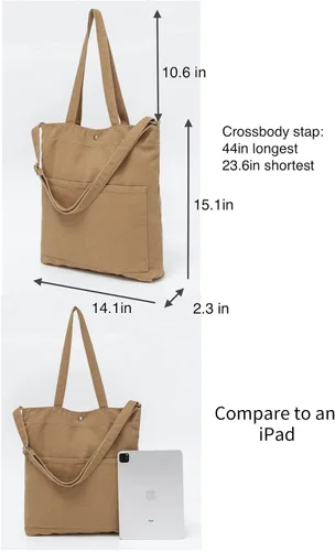 Miniatura 3 de Jeelow Bolso bandolera de lona resistente para hombre y mujer
