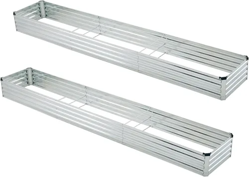 Miniatura 15 de Foxlang 4x3x1 pies (2 paquetes) Cama de jardín elevada galvanizada, juego de jardinera al aire libre de metal para patio, caja de maceta