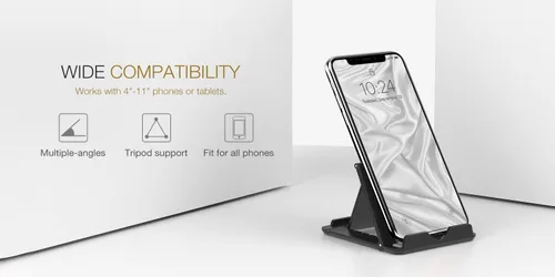 Miniatura 2 de MoKo Soporte para teléfono/tableta, soporte plegable para tableta compatible con iPhone 17/17 Air/17 Pro/17 Pro Max, iPhone 16/Pro/Pro Max/Plus