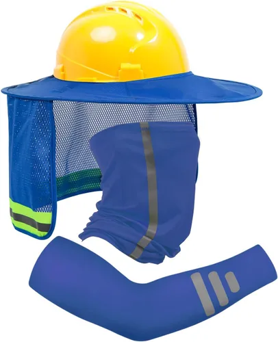 Miniatura 16 de TCCFCCT Protector Solar de Ala Completa con Malla para el Cuello, Visera Solar de Alta Visibilidad con Protección para el Cuello y Bandana Diadema