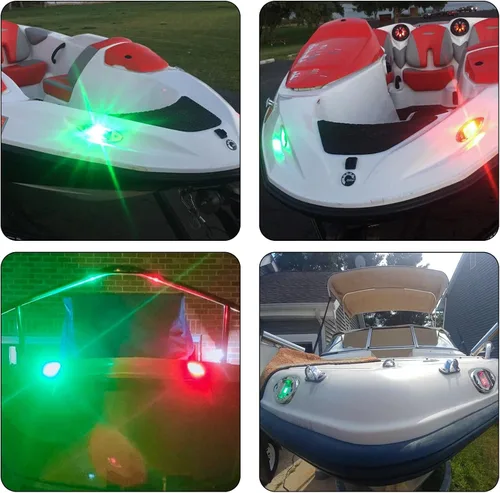 Miniatura 9 de Luces LED de navegación para barco de 12 V, tipo lágrima, para proa, impermeables, con carcasa de acero inoxidable, para barco, yate, señalización