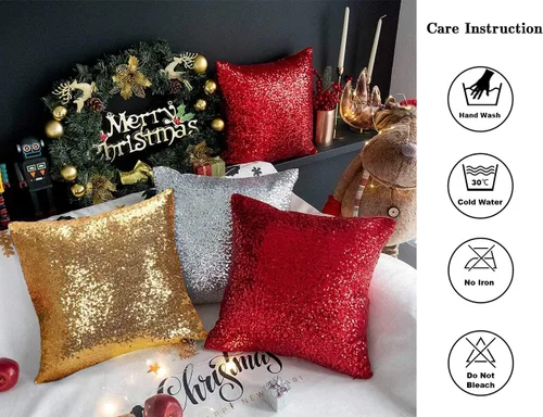 Miniatura 6 de ShinyBeauty Fundas de almohada negras de 12 x 20 pulgadas, juego de 2, funda de almohada rectangular, funda de almohada de lentejuelas de tela