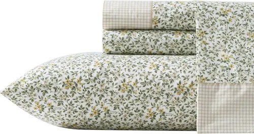 Miniatura 30 de Laura Ashley - Sábanas King, Juego de Ropa de Cama de Percal de Algodón, Ligero y Transpirable para el Hogar (Emogene Naranja Quemado, King)