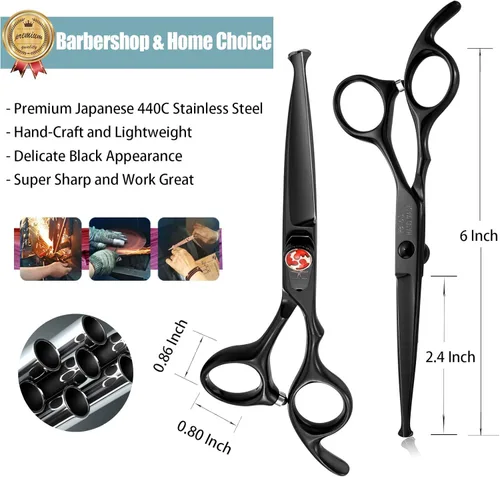 Miniatura 4 de PURPLEBIRD Tijeras de corte de pelo de 6 pulgadas para niños, puntas redondeadas, tijeras profesionales de peluquería para corte de pelo