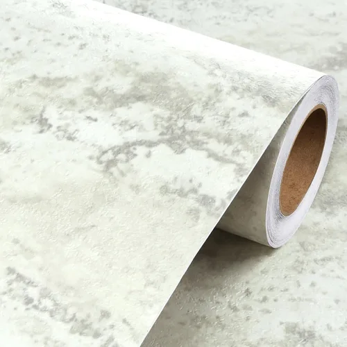 Miniatura 8 de Livelynine Papel tapiz de hormigón metálico para despegar y pegar para dormitorio, papel de contacto de concreto de vinilo para paredes, papel tapiz