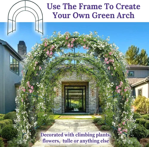 Miniatura 6 de Marco de arco de soporte de jardín grande de varios tamaños para plantas trepadoras, pérgola para flores/frutas/verduras