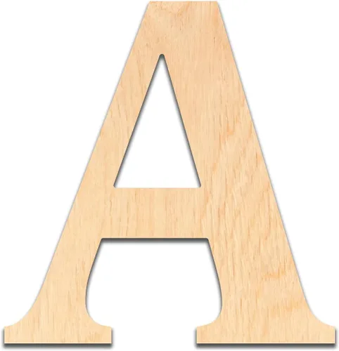 Letras de madera sin terminar de 1/4" de grosor. Cortadas de madera contrachapada de abedul, listas para pintar o entintar. Excelentes para la