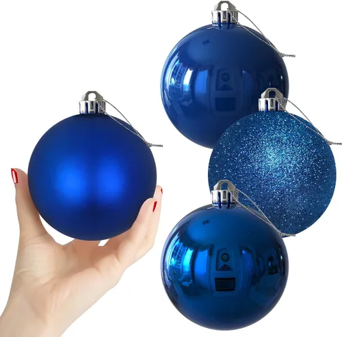 Miniatura 197 de Bolas de Navidad Grandes de 3.2" en Azul Bebé - Adornos para Árbol de Navidad, Bolas Colgantes Inastillables para Cumpleaños, Halloween, Boda