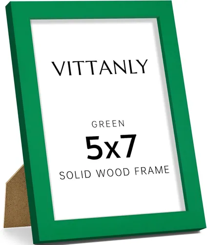 Miniatura 173 de Vittanly - Marco de fotos de 4 x 6 pulgadas de madera maciza con plexiglás, incluye paspartú de 3,5 x 5, para colgar en la pared o poner sobre una