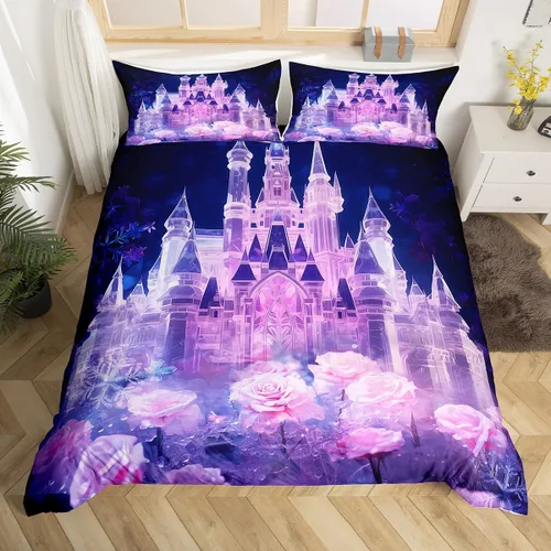 Miniatura 48 de Erosebridal Juego de ropa de cama individual de animales de la selva para niñas y niños, funda de edredón de elefante oso, tigre, león, safari