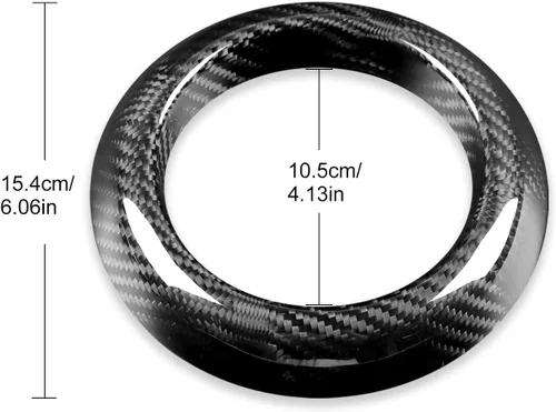 Miniatura 3 de AIRSPEED Adhesivo para panel de cambios de automóvil, cubierta de círculo, caja de cambios de fibra de carbono real, marco central, calcomanía