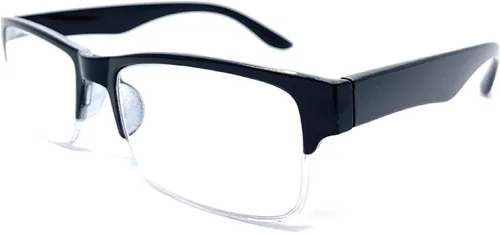Miniatura 2 de The Boston - Lentes de lectura de media llanta, unisex, semiraras, cuadrados, con marco TR-90 + 3.00 negro