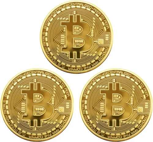 Miniatura 8 de 1 moneda conmemorativa Bitcoin chapada en oro de 24 quilates, criptomoneda BTC de 0.118 in coleccionable con funda protectora, criptomoneda