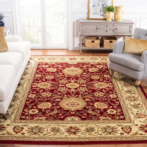 Miniatura 20 de SAFAVIEH Lyndhurst Collection - Alfombra de área de 9 x 12 pies, color marfil y rojo, diseño oriental tradicional, no desprende pelusa y de fácil