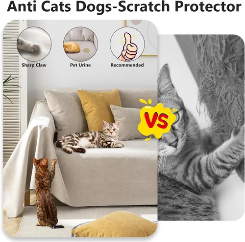 Miniatura 6 de STACYPIK Fundas de sofá resistentes a los arañazos a los gatos, fundas de sofá color caqui para perros y gatos, fundas duraderas e impermeables