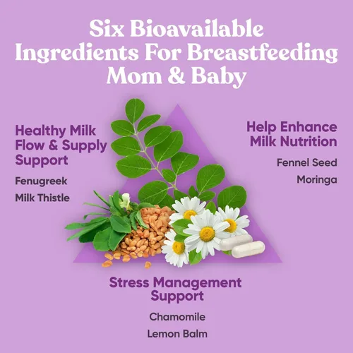 Miniatura 3 de Eu Natural Suplemento nutritivo para lactancia, apoyo posparto para un flujo y producción de leche saludables, cápsulas de fenogreco para mujeres