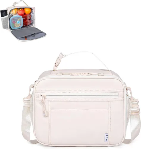 Miniatura 8 de NOL Bolsa de Almuerzo para Niños - Lonchera para niños de 3 años en adelante, reutilizable, aislada, con cierre de cremallera, asa de hebilla, Azul