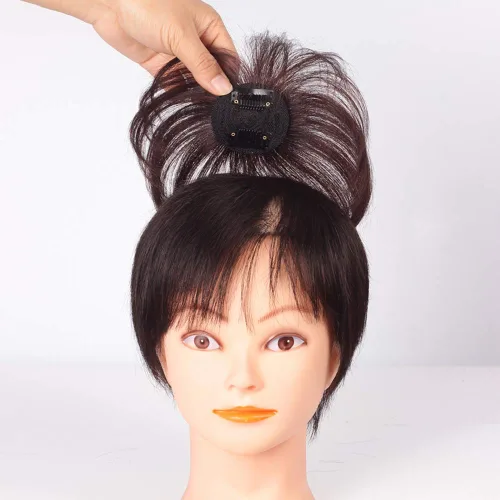 Miniatura 5 de Clip en la parte superior giratoria de repuesto para el cabello de 360 grados, base redonda de 8 pulgadas, color negro