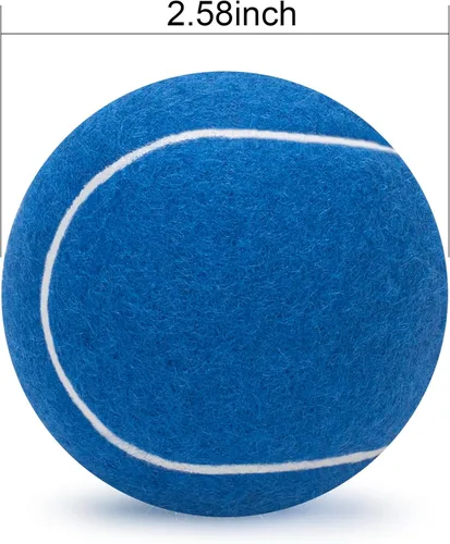 Miniatura 2 de SUNEZLGO Paquete de 12 pelotas de tenis, pelotas de tenis de entrenamiento de presión avanzadas, pelotas de tenis para perros, tenis grueso con Azul