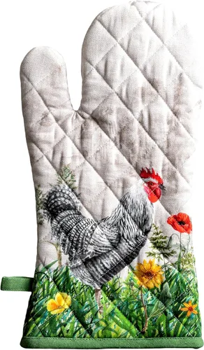 Maison d' Hermine - Guante de horno doble de 7 x 13 pulgadas, con bucle, 100 % algodón, resistente al calor, cocinar, sartenes, hornear, microondas,