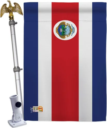 Miniatura 8 de Americana H140060 Banderas de la Nacionalidad Mundial de Costa Rica. Bandera de casa vertical decorativa de 28.0 x 39.8 in impresa en Estados