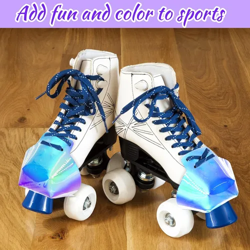Miniatura 4 de Geyoga 2 protectores de piel sintética para patines de cuatro ruedas (color arcoíris, patrón sólido)