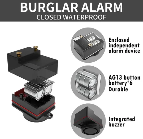 Miniatura 5 de Cerraduras de motocicleta sistema de alarma antirrobo de 130 db, candado de disco candado de rueda resistente antirrobo, candado de seguridad