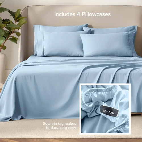 Miniatura 79 de Bare Home Hotel Luxury - Juego de sábanas tamaño individual, extra suave, 4 piezas, bolsillos profundos, ajuste fácil, refrescante y transpirable