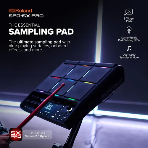 Miniatura 2 de Roland SPD-SX PRO Almohadilla de muestreo La almohadilla de muestreo insignia para bateristas y otros músicos 9 superficies de juego, 8 entradas