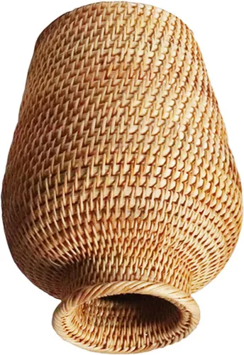 Jarrón de ratán rústico para plantas, cesta de flores secas, maceta de hierba marina para el hogar, mesa de boda, centros de mesa, decoración de