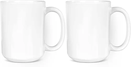 Miniatura 8 de BLUE RIBBON Tazas de café en blanco de sublimación blanca, chocolate caliente, tazas de cerámica, cacao caliente, juegos de tazas, paquete de regalo