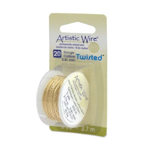Miniatura 6 de Artistic Wire, Alambre de cobre de color resistente al deslustre calibre 20 / 0.032 in, torsión redonda, color latón antiguo, 8 yd / 24.0 ft