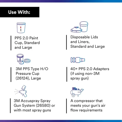 Miniatura 3 de 3M PPS 2.0 - Tapas desechables para pistola pulverizadora, 26200, se adapta a vasos y revestimientos de pintura estándar o grandes PPS 2.0, filtro