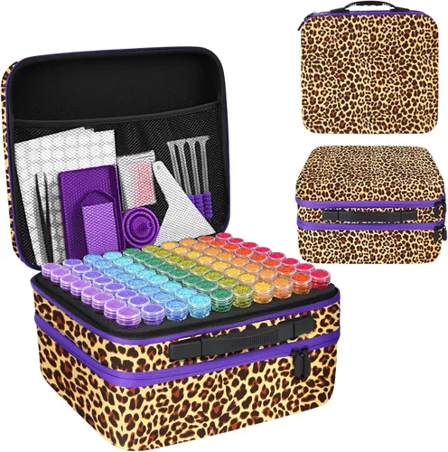 Miniatura 23 de ZORETCO Contenedores de almacenamiento de pintura de diamantes, 60 ranuras, kits de pintura de diamantes, accesorios y herramientas de pintura