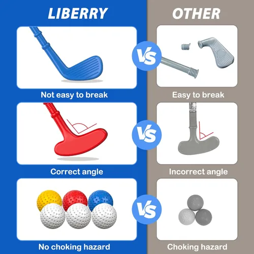 Miniatura 2 de Liberry Juego de Golf para Niños Pequeños de 2, 3 y 4 años Niños Niñas, Juego Mejorado de Palos de Golf para Niños con Carrito, Tapete de Putting