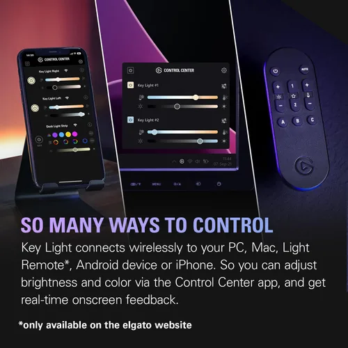 Miniatura 6 de Elgato Key Light - Luz de estudio profesional de 2800 lúmenes con abrazadera de escritorio para streaming, grabación y videoconferencia, temperatura