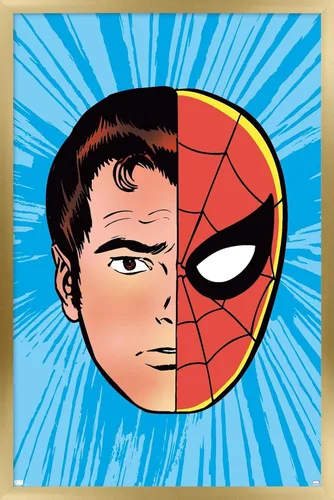 Trends International Marvel Comics Spider-Man - Póster de pared con sentido de araña Versión con marco dorado