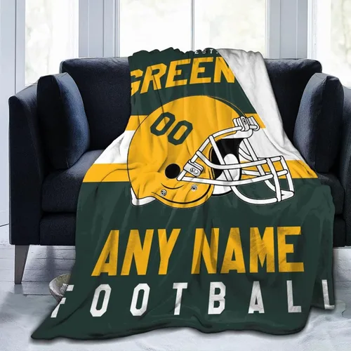 Miniatura 27 de SEAGGS Manta personalizada con diseño de ciudad de fútbol americano, decoración personalizada, manta impresa para añadir cualquier nombre y número