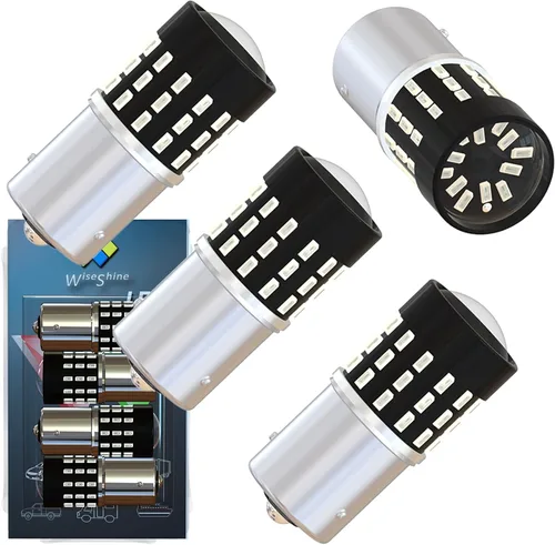 Miniatura 18 de BAU15S PY21W 1156PY 7507 7510 9507 Bombillas LED súper brillantes color amarillo ámbar de 54 SMD 3014 12V-24V para indicadores de posición, luz
