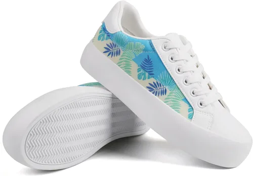 Miniatura 3 de JABASIC Zapatos deportivos de plataforma con cordones y estampado floral para mujer