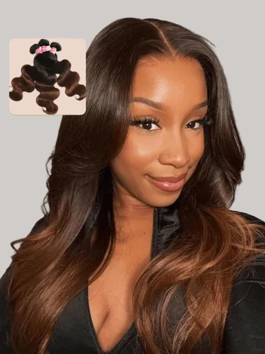 Miniatura 36 de Beauty Forever #33B Cabello humano brasileño ondulado marrón rojizo 1 paquete de 8 pulgadas, cabello humano Remy castaño cobrizo rojo cobrizo