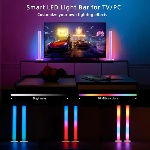 Miniatura 5 de Barra de luz LED inteligente, retroiluminación de TV, iluminación ambiental, compatible con Alexa, barra de luz RGB para habitación con 16 millones