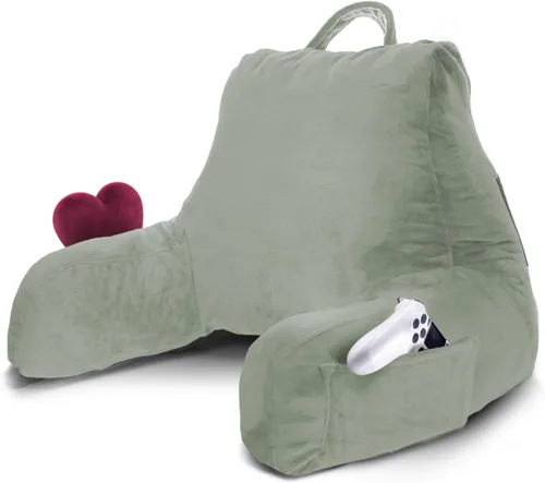 Miniatura 20 de Nestl Almohada de lectura para niños y adolescentes con espuma viscoelástica triturada, almohadas de respaldo para leer, ver y jugar, uso