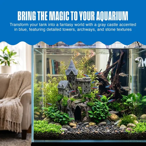 Miniatura 2 de Penn-Plax Age-of-Magic Wizard's Castle Aquarium Decor – Seguro para peceras de agua dulce y salada – Pequeño